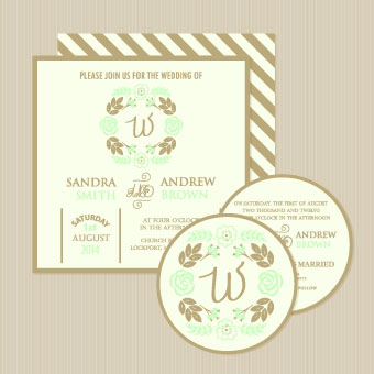 Wedding invitation with dvd kit design vector 05 wedding kit invitation DVD   