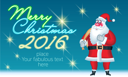 2016 merry christmas with funny santa vector design 05 santa funny christmas   