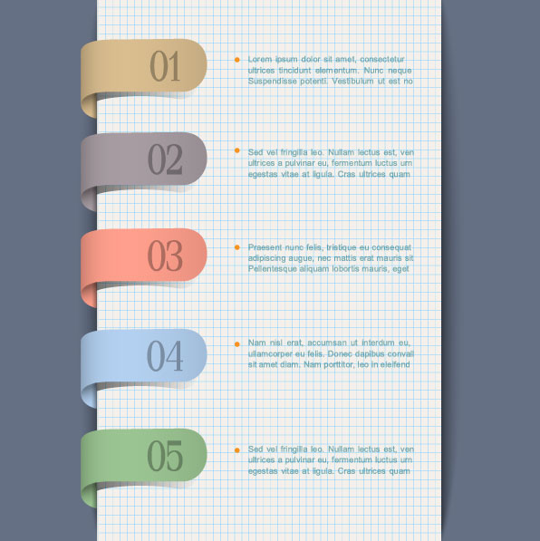 Set of Curved numbered vector banners 03 numbered number curved banner   