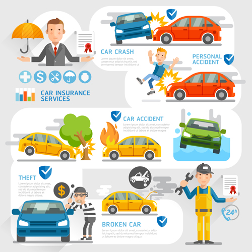 Creative insurance business infographic template vector 02 template insurance infographic creative business   