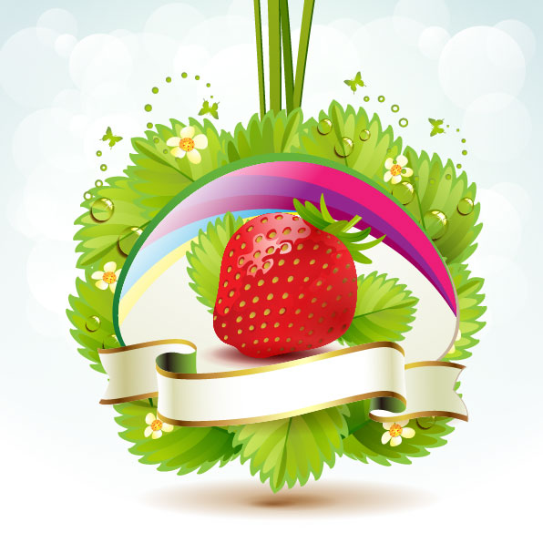 Fresh strawberry elements background vector 04 strawberry fresh elements element   