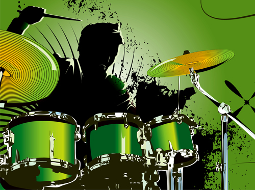 Music with Drums design elements vector 03 music elements element drums   