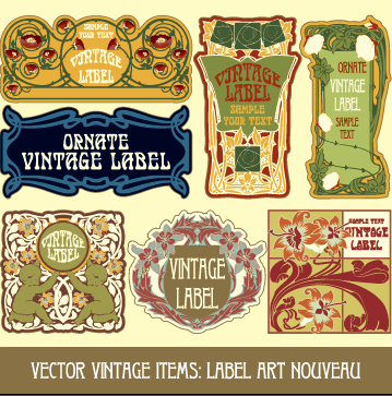 Ornate vintage labels creative vector set 09 vintage ornate labels label free creative   