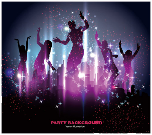 People silhouettes and party backgrounds vector 01 people silhouettes people party backgrounds   