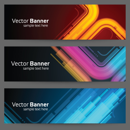 Modern colored banner 01 vector material modern material colored banner   