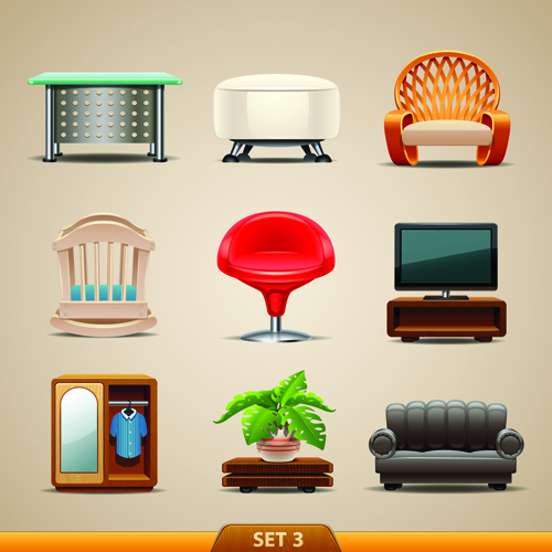 Vector Furniture Icons set 03 icons icon furniture   