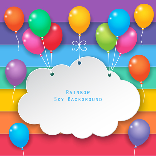 Paper cloud birthday cards vector set 03 paper cloud birthday cards birthday   