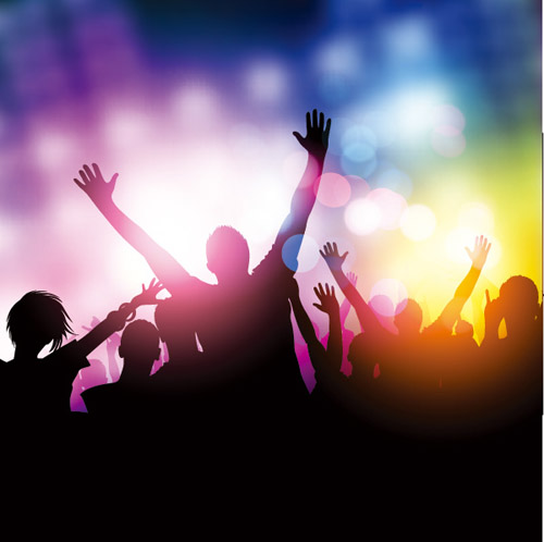 People silhouettes and party backgrounds vector 03 silhouettes people background   