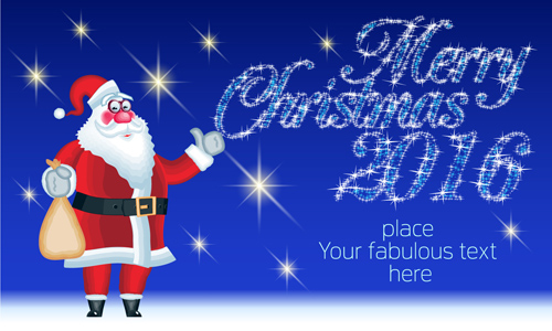 2016 merry christmas with funny santa vector design 04 santa funny christmas   