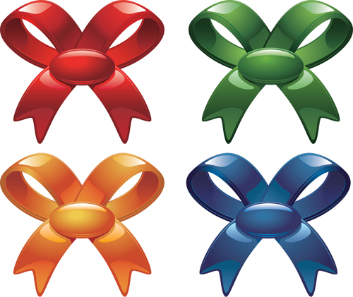 Various color 3D Bows Vector Various color bow   