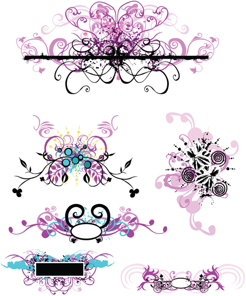 Elements of Violet Floral vector violet floral   