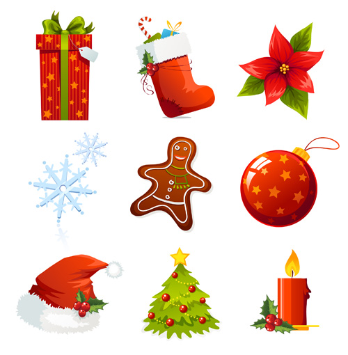 Vector Set of different Xmas icons elements 04 xmas icons icon elements element different   