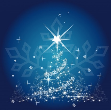 Shiny Christmas tree blues vector graphics tree christmas blues   