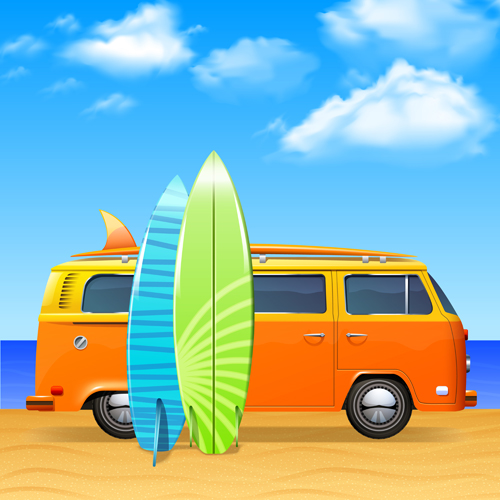 Summer holiday happy beach background vector 05 summer holiday happy background   