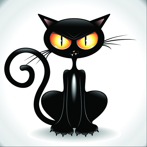 Amusing black cat vector 02 cat black Amusing   