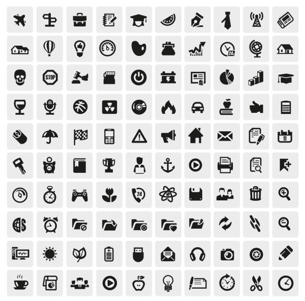 Huge collection of Black and white icons vector 04 icons icon Huge collection collection black and white black   