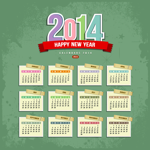 Set of Calendars 2014 Creative design vector 03 creative calendars calendar 2014   