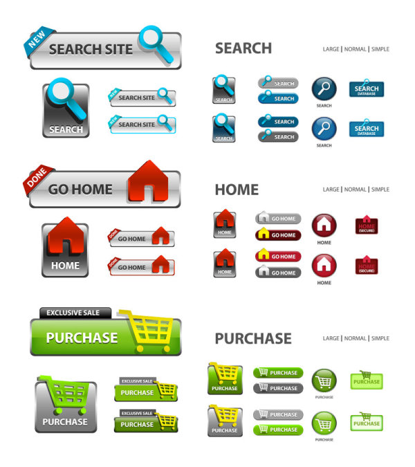 Elements of Creative web button design vector material 14 web button material elements element creative button design button   