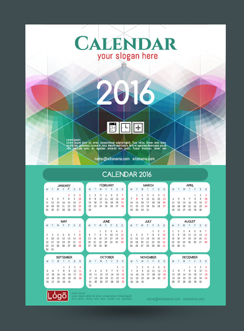 2016 technology calendar template vector 21 template technology calendar 2016   