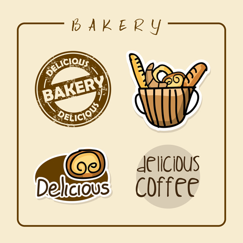 Vintage bakery with coffee labels vector graphics labels label coffee bakery   