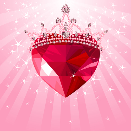 Shining diamond heart valentines day cards vector 01.rar valentines shining heart diamond day cards   