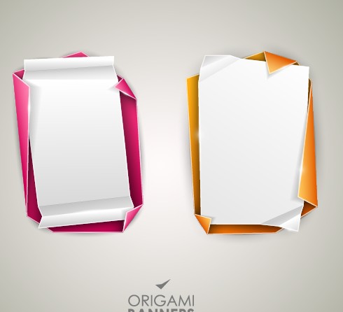 Creative origami banner design vector 05 creative origami creative banner   