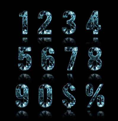 Blue diamond numbers and symbol vector symbol numbers diamond blue   