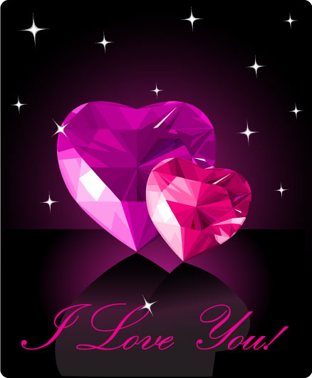 Shining diamond heart valentines day cards vector 05 valentines shining heart diamond day cards   