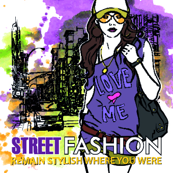 Street fashion design elements vector 05 street fashion design elements element design elements   