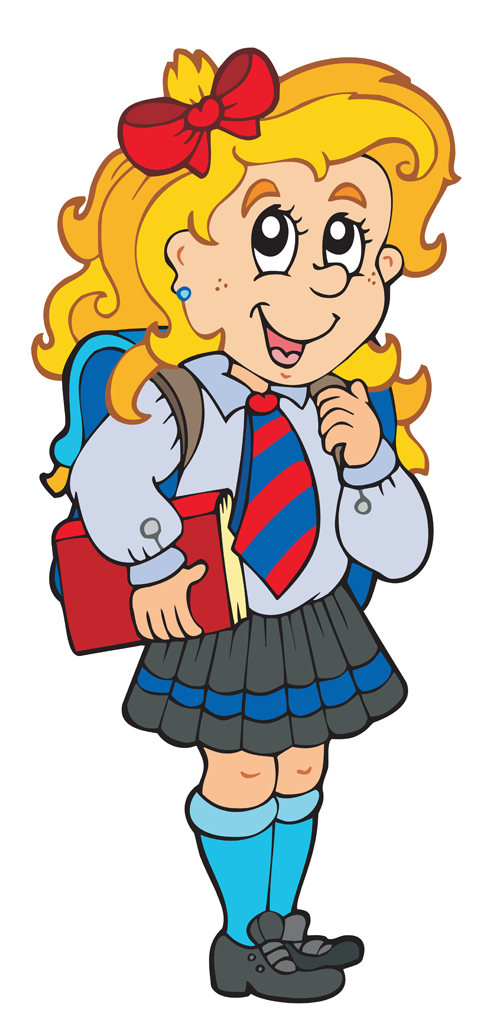 Different Cartoon school child image vector 03 school different child cartoon   