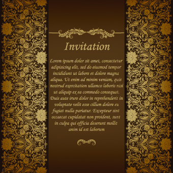 Retro floral invitation vector 04 Retro font invitation floral   