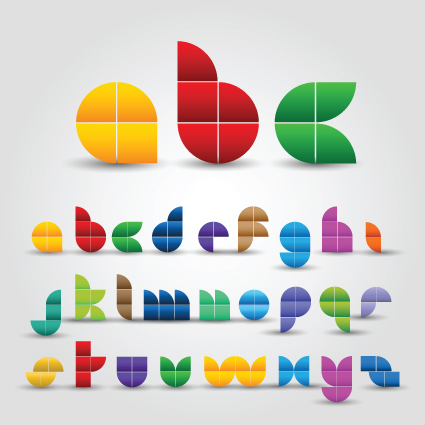 Creative Colorful decorative alphabet vector graphics 01 decorative creative colorful alphabet   