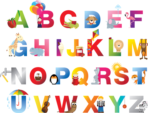 Baby with animal alphabet vector baby Animal alphabet   