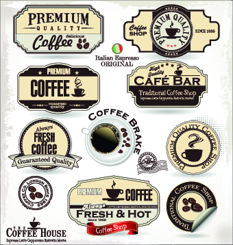 Vintage cafe bar and restaurant labels 04 restaurant labels label cafe   