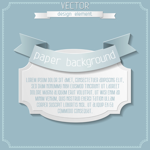 Paper ribbon with labels background vector 02 ribbon paper labels background   