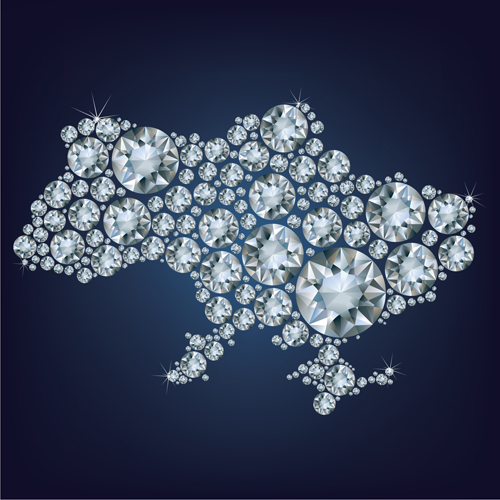 Diamonds with map vector background map diamonds background   