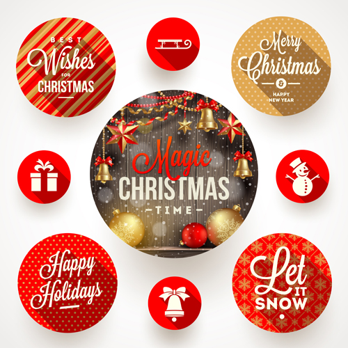 2015 christmas round labels vector 01 labels christmas 2015   