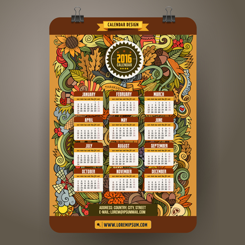 Calendar 2016 decorative pattern creative vector 01 pattern decorative pattern calendar 2016   