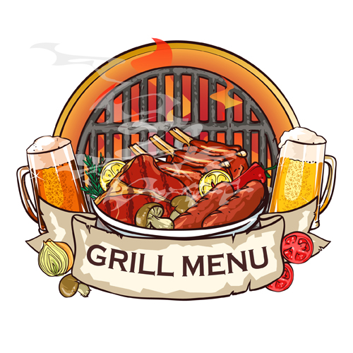 barbecue menu label creative vector 04 menu label creative Barbecue   