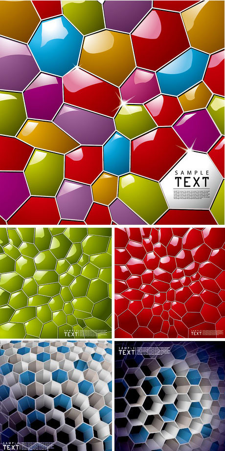 Colorful honeycomb text box texture mapping text box honeycomb form color background   