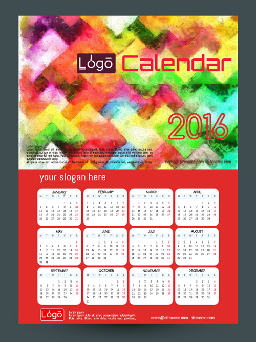 2016 technology calendar template vector 22 template technology calendar 2016   