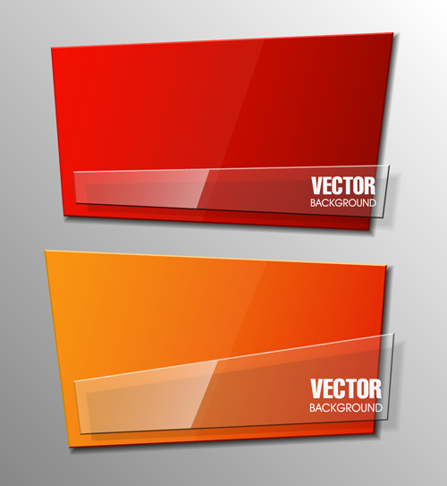 Colorful shape with glass banners vector set 19 Shape glass colorful banners   