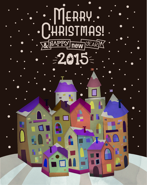 Vintage house with 2015 Christmas background 02 vintage house christmas 2015   