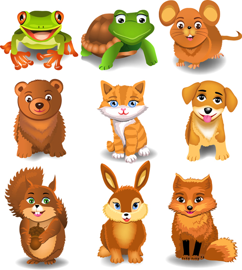 Different Lovely animals design vector lovely different animals Animal   