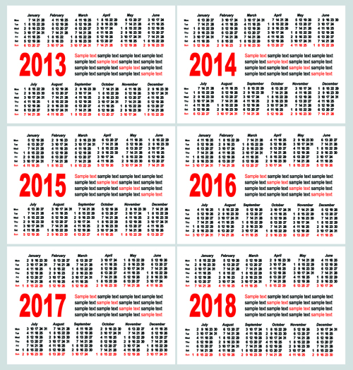 Set of Calendars 2014 Creative design vector 01   