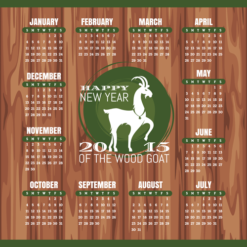 Year of the sheep 2015 calendar vector 03 sheep calendar 2015   