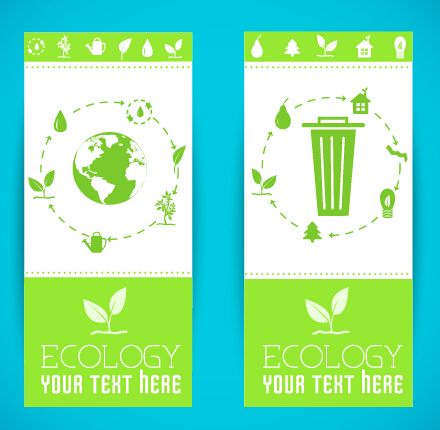 Ecology banner green style vector 03 Green style green ecology banner   