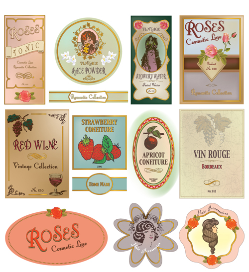 Vector set of Creative Vintage Labels 02 vintage labels label creative   