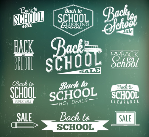 Back to school vintage labels vector vintage school labels back   