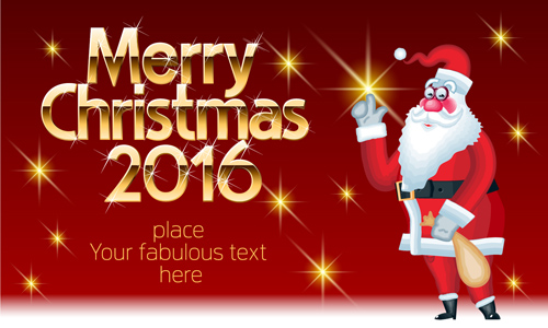 2016 merry christmas with funny santa vector design 02 santa funny christmas   